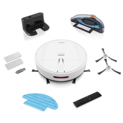 Niceboy ION Charles i4 - Aspirateur robot intelligent 2 en 1 4400 mAh Wi-Fi blanc + télécommande