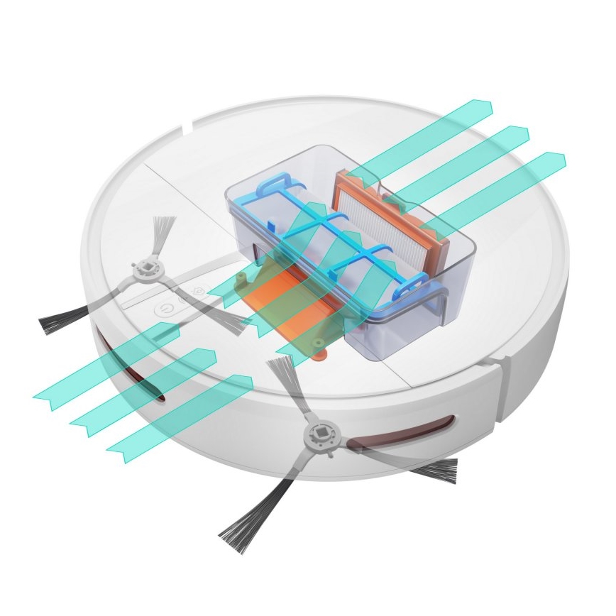 Niceboy ION Charles i4 - Aspirateur robot intelligent 2 en 1 4400 mAh Wi-Fi blanc + télécommande