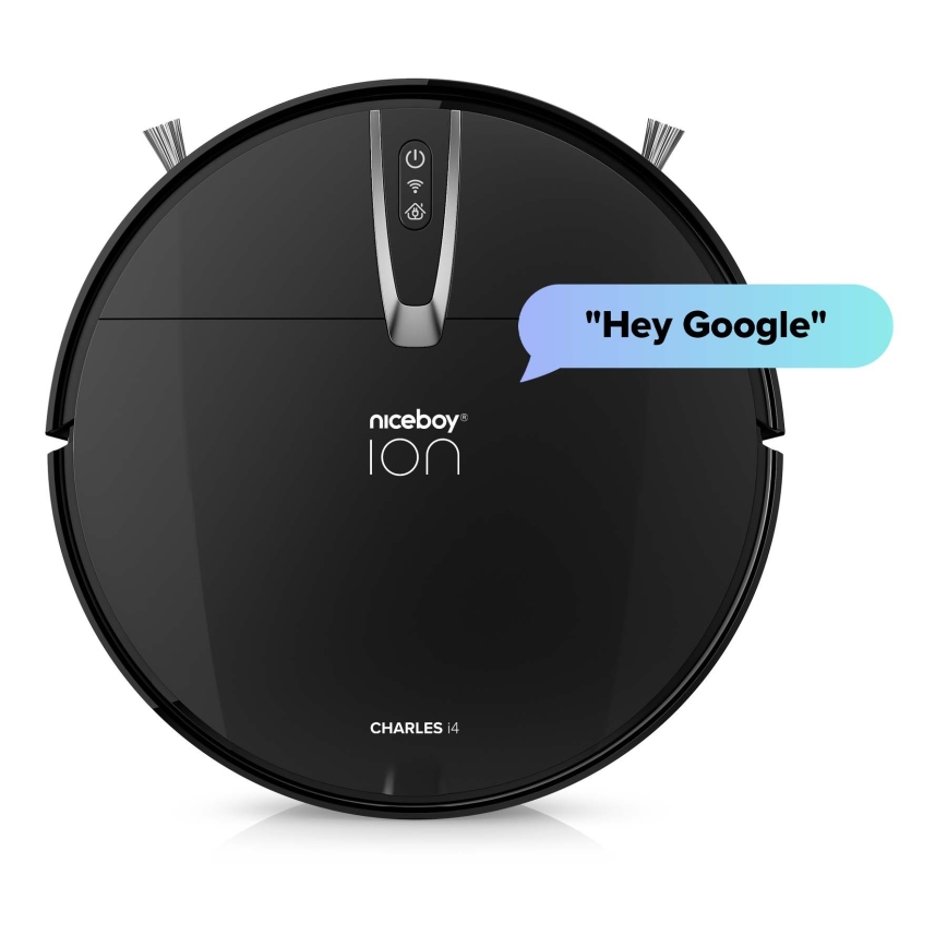 Niceboy ION Charles i4 - Slimme 2-in-1 robotstofzuiger 4400 mAh Wi-Fi zwart + afstandsbediening