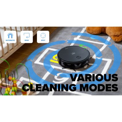 Niceboy ION Charles i6 - Aspirateur robot connecté 2en1 2600 mAh Wi-Fi noir