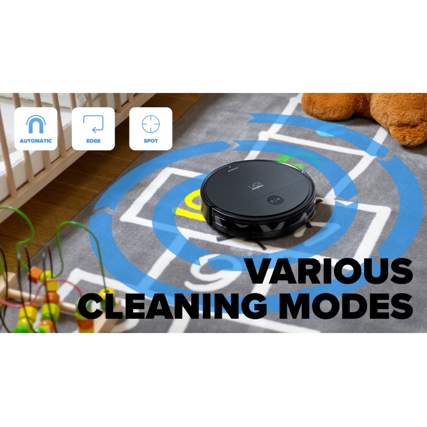 Niceboy ION Charles i6 - Aspirateur robot connecté 2en1 2600 mAh Wi-Fi noir