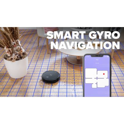Niceboy ION Charles i6 - Aspirateur robot connecté 2en1 2600 mAh Wi-Fi noir