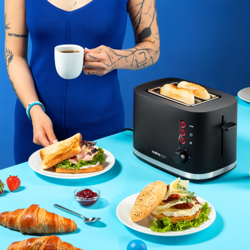 Niceboy ION Cruncher C3 - Grille-pain à deux compartiments et gril 870W/230V noir