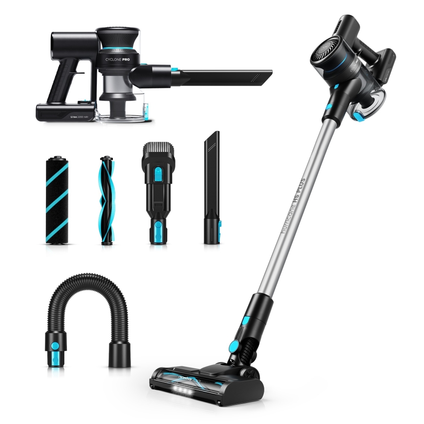 Niceboy ION Hurricane H5 Plus - Aspirateur balai sans fil 2 en 1 140W/2200 mAh noir