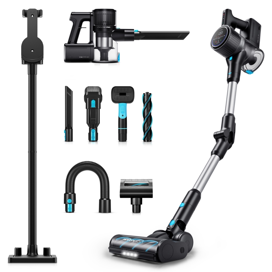 Niceboy ION Hurricane H9 - Aspirateur-balai flexible sans fil 2en1 400W/2200 mAh noir