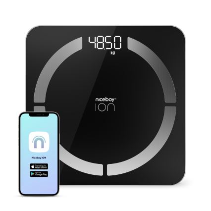 Niceboy ION SmartScale - Pèse-personne numérique connecté 3xAAA noir