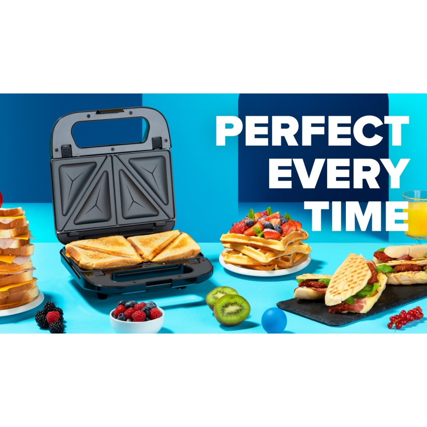Niceboy ION Snacker S3 - Appareil à croque-monsieur 3en1 750W/230V acier inoxydable/noir