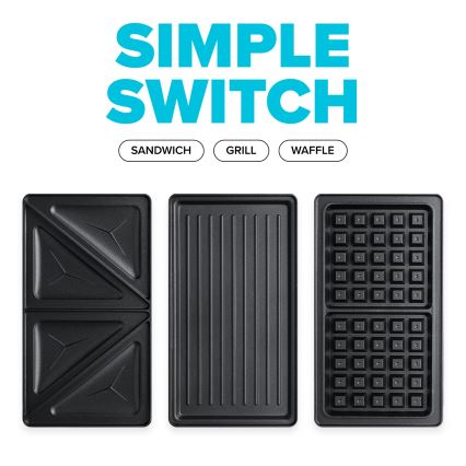 Niceboy ION Snacker S3 - Appareil à croque-monsieur 3en1 750W/230V acier inoxydable/noir