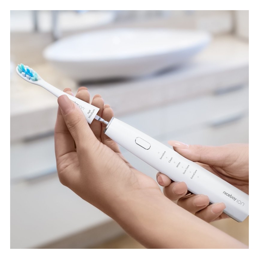 Niceboy ION Sonic - Brosse à dents sonique IPX7 blanc