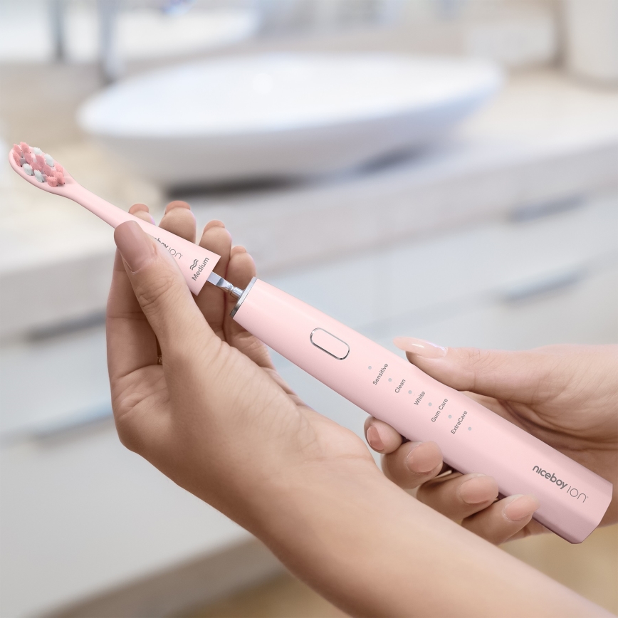 Niceboy ION Sonic - Brosse à dents sonique IPX7 rose