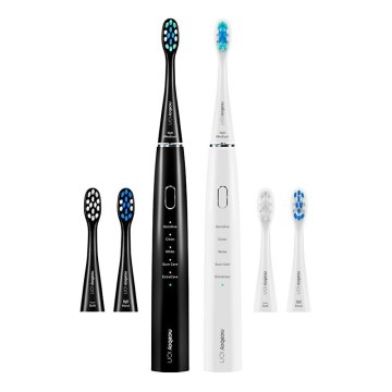 Niceboy ION Sonic Duo Pack - LOT 2x Brosse à dents sonique IPX7 noir + blanc