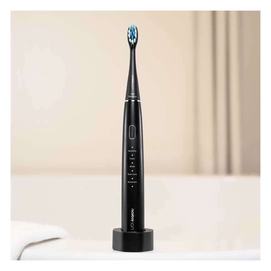 Niceboy ION Sonic Duo Pack - LOT 2x Brosse à dents sonique IPX7 noir + blanc