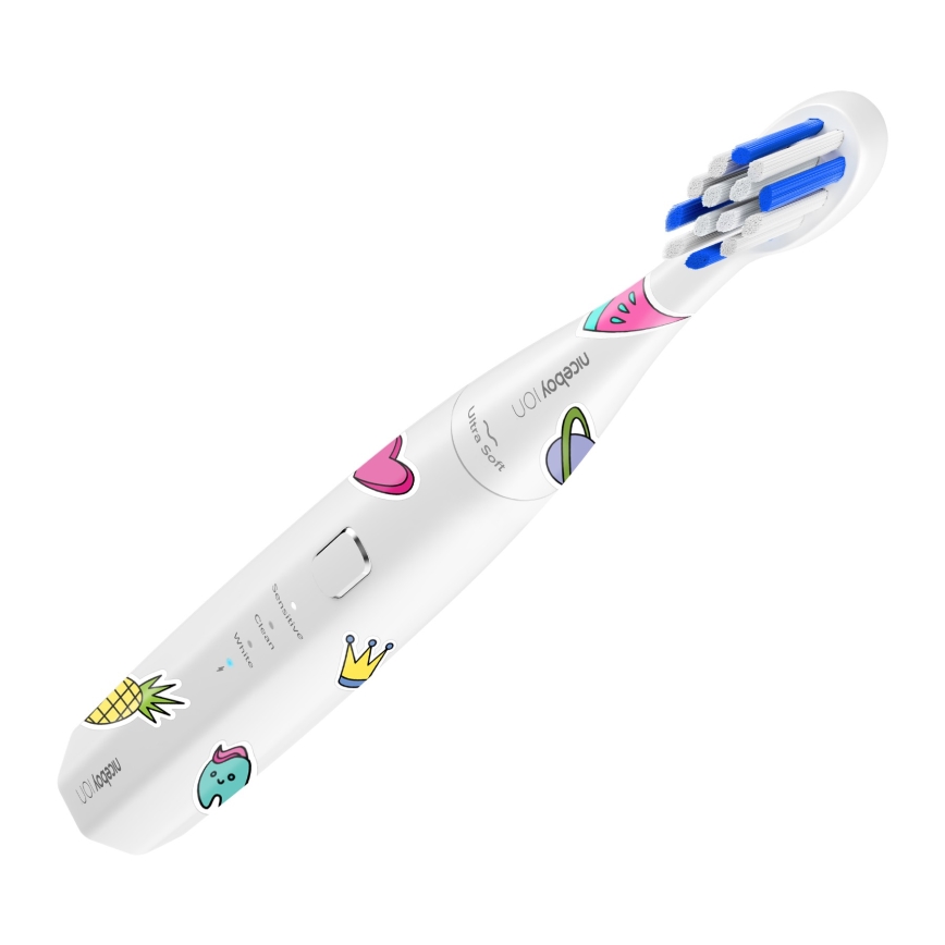 Niceboy ION Sonic Kids - Brosse à dents sonique pour enfants IPX7 blanc