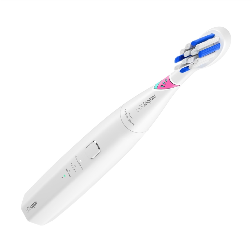Niceboy ION Sonic Kids - Brosse à dents sonique pour enfants IPX7 blanc