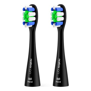 Niceboy - LOT 2x Tête de rechange Lite Hard pour brosse à dents ION Sonic noir
