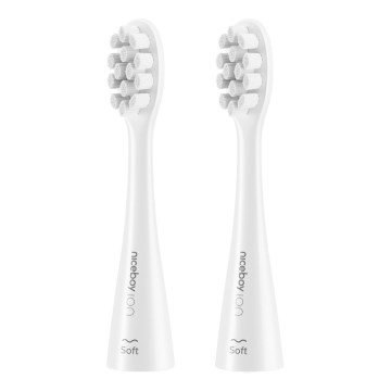 Niceboy - LOT 2x Tête de rechange Soft pour brosse à dents ION Sonic et SmartSonic blanc