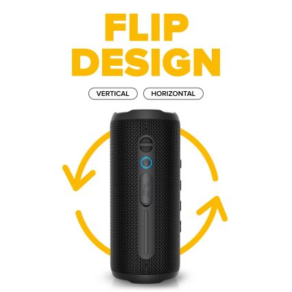 Niceboy Nexus - Enceinte sans fil LED avec un micro 26W/4000 mAh IPX6 noir