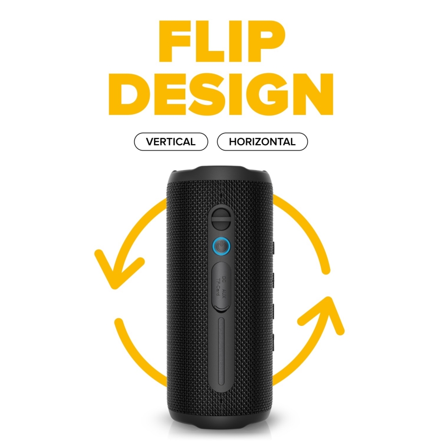 Niceboy Nexus - Enceinte sans fil LED avec un micro 26W/4000 mAh IPX6 noir
