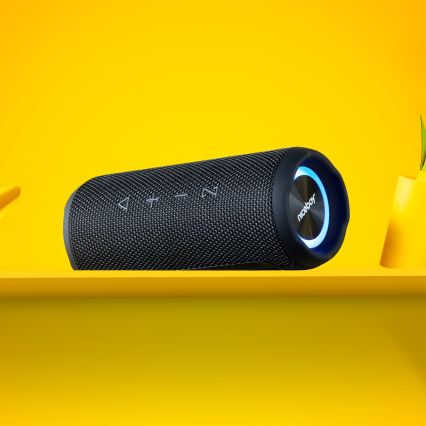 Niceboy Nexus - LED Draadloze luidspreker met een microfoon 26W/4000 mAh IPX6 zwart