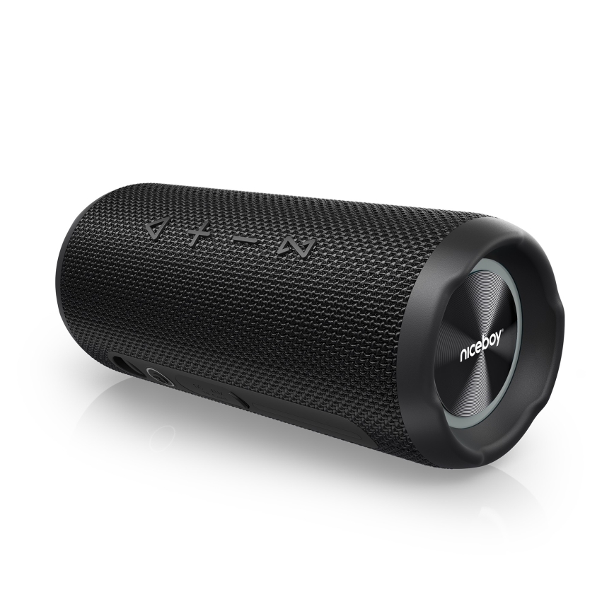Niceboy Nexus - LED Draadloze luidspreker met een microfoon 26W/4000 mAh IPX6 zwart