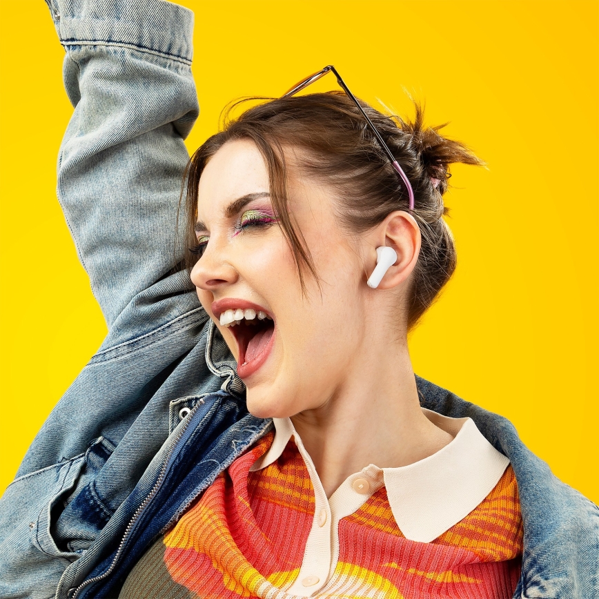 Niceboy Pins 4 - Draadloos earphones met ANC 400 mAh + 2x 50 mAh IPX4 wit