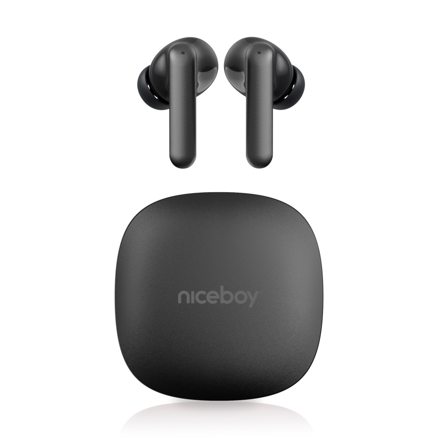 Niceboy Pins 4 PRO - Draadloos earphones met ANC 380 mAh + 2x 35 mAh IP54 zwart