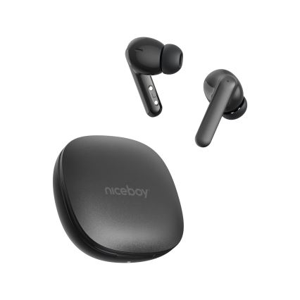Niceboy Pins 4 PRO - Draadloos earphones met ANC 380 mAh + 2x 35 mAh IP54 zwart
