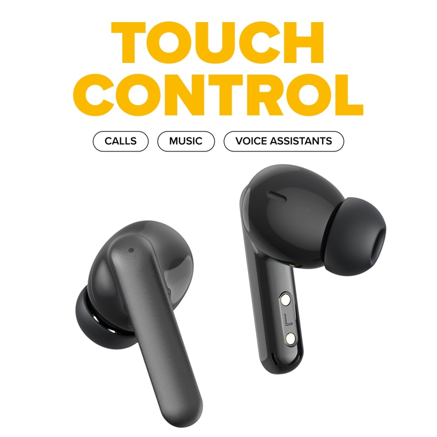 Niceboy Pins 4 PRO - Draadloos earphones met ANC 380 mAh + 2x 35 mAh IP54 zwart