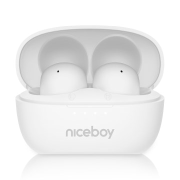 Niceboy Podsie 4 POP - Ecouteurs sans fil 400 mAh + 2x 40 mAh IPX4 blanc
