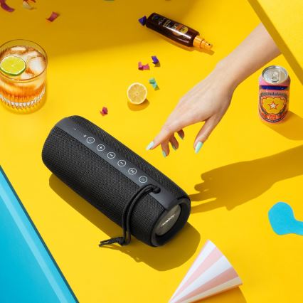 Niceboy Titan 4 - Enceinte sans fil LED avec un micro et fonction batterie portative 50W/4000 mAh IPX7 noir
