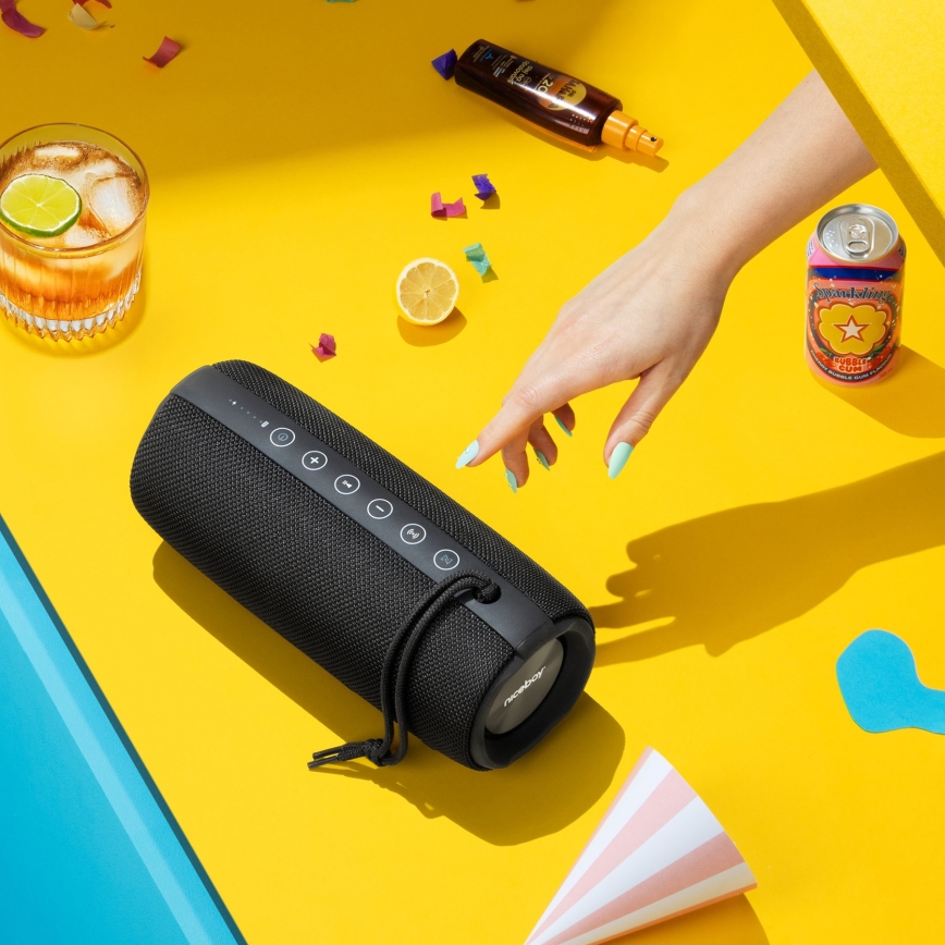 Niceboy Titan 4 - Enceinte sans fil LED avec un micro et fonction batterie portative 50W/4000 mAh IPX7 noir