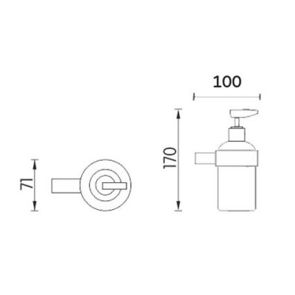 NIMCO BR 11031C-26 - Zeepdispenser voor aan de muur BORMO 180 mm mat glas/glanzend chroom