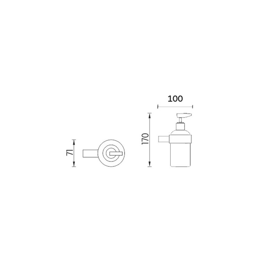 NIMCO BR 11031C-26 - Zeepdispenser voor aan de muur BORMO 180 mm mat glas/glanzend chroom