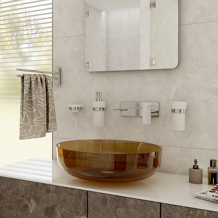 NIMCO BR 11031KN-26 - Distributeur mural de savon BORMO 300 mm blanc/chrome brillant