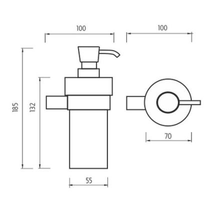 NIMCO BR 11031KN-26 - Distributeur mural de savon BORMO 300 mm blanc/chrome brillant