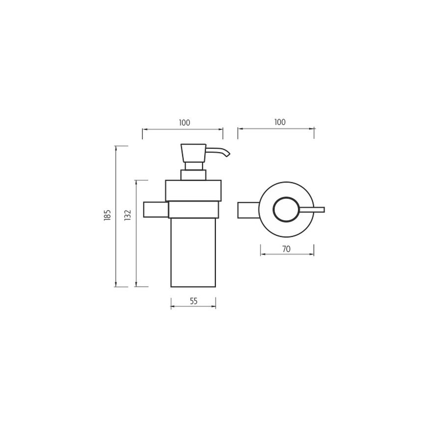 NIMCO BR 11031KN-26 - Distributeur mural de savon BORMO 300 mm blanc/chrome brillant