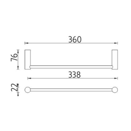 NIMCO BR 11035-26 - Porte-serviettes mural BORMO 36 cm chrome brillant