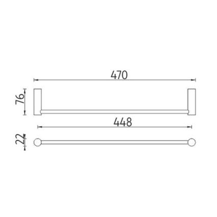 NIMCO BR 11046-26 - Handdoekhouder voor aan de muur BORMO 47 cm glanzend chroom