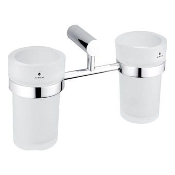 NIMCO BR 11058DW-26 - Support mural pour brosses à dents BORMO verre mat/chrome brillant