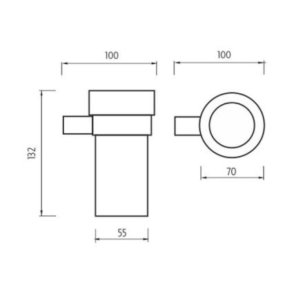 NIMCO BR 11058W-26 - Tandenborstelhouder voor aan de muur BORMO mat glas/glanzend chroom
