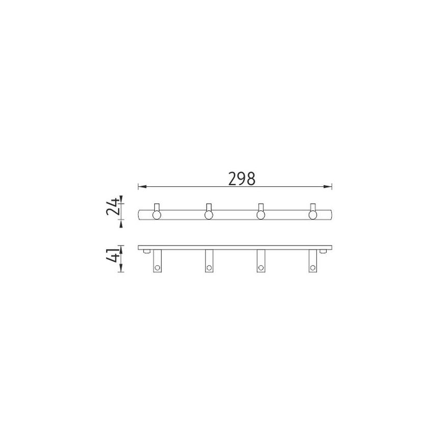 NIMCO BR 11104-26 - Porte-serviettes mural BORMO 30 cm chrome brillant