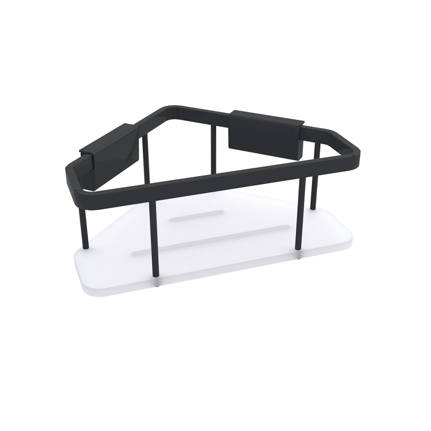 NIMCO Ki-14003-B-90 - Tablette murale de douche KIBO mat noir/blanc