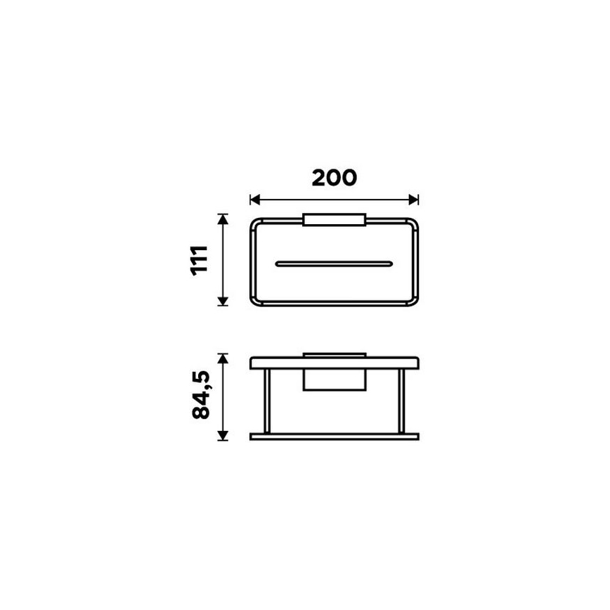 NIMCO Ki-14015-B-90 - Tablette murale de douche KIBO mat noir/blanc