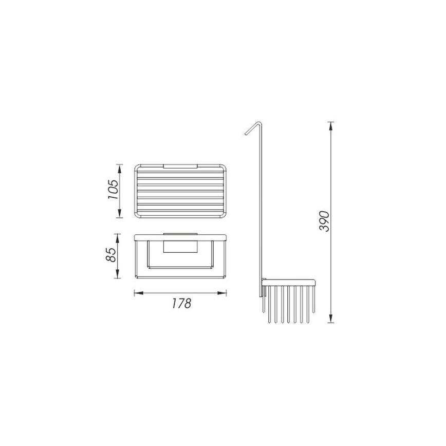 NIMCO Ki 14015H-26 - Tablette murale de douche KIBO chrome brillant