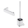 NIMCO MA lot-94KN-26 - Brosse de toilette à fixation murale et porte-papier hygiénique MAYA chrome brillant