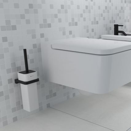 NIMCO MAC 29094K-90 - Brosse de toilette à fixation murale MAYA blanc/mat noir