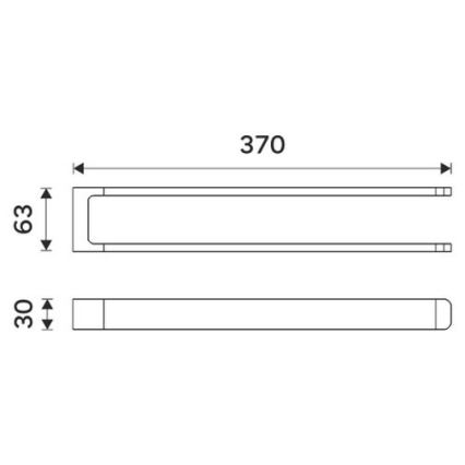 NIMCO MAC 29098-90 - Handdoekhouder voor aan de muur MAYA 37 cm mat zwart