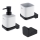 NIMCO MAC lot-31K-T-90 - Distributeur mural de savon, support pour brosse à dents et crochet mural MAYA 320 mm blanc/mat noir