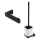 NIMCO MAC lot-94KN-90 - Brosse de toilette à fixation murale et porte-papier hygiénique MAYA blanc/mat noir