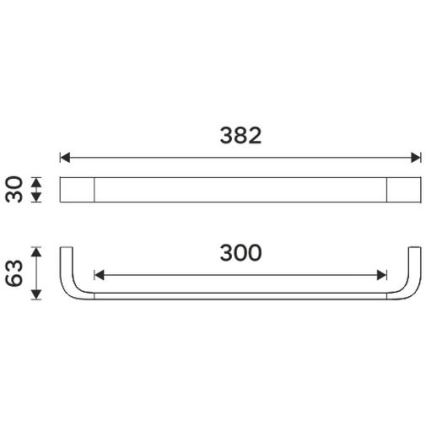 NIMCO NK 30035-26 - Handdoekhouder voor aan de muur NIKAU 39 cm glanzend chroom